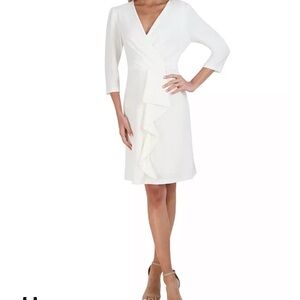 Julia Jordan Cream Long Sleeve Dress